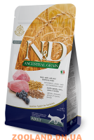 Farmina N&D Ancestral Grain Фармина низкозерновой для взрослых котов Спельта овес ягненок черника